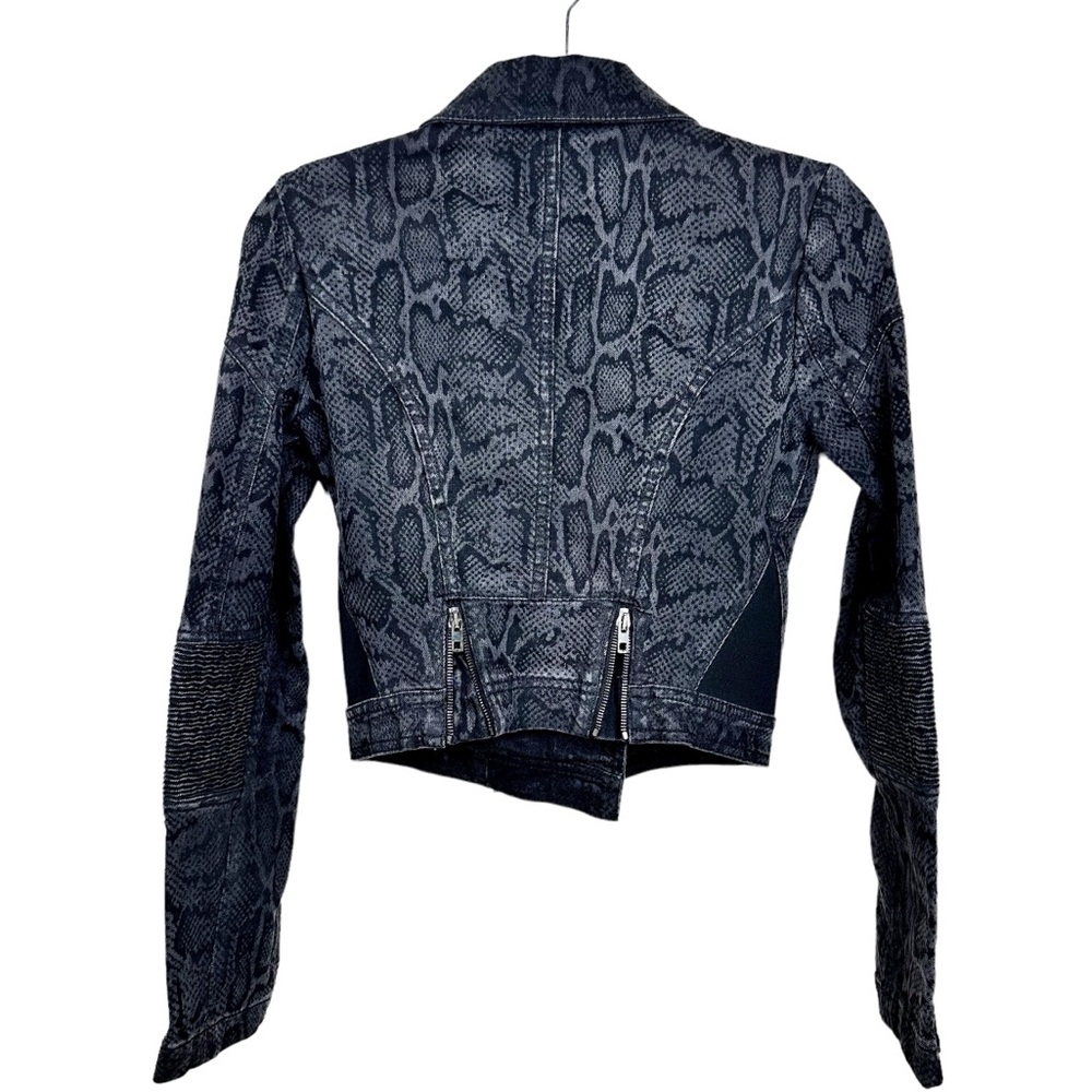 Stella McCartney Moto Biker Jacket SZ 38 US 4/6 Like New Black/Gray - Picture 3 of 16